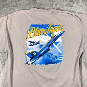 Blue Angels US Navy Mens 2XL Gray Graphic T-Shirt Jet Air Show Tee